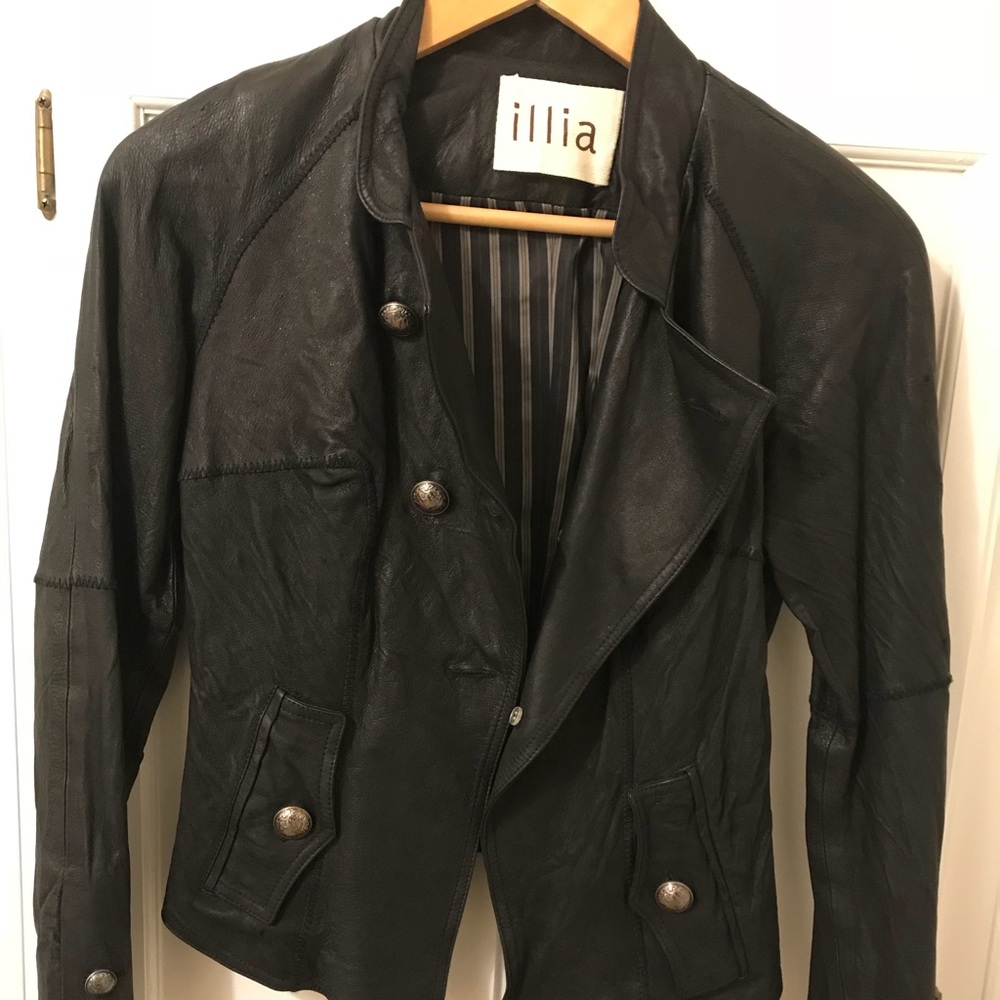 Illia Black Leather Jacket NWOT
